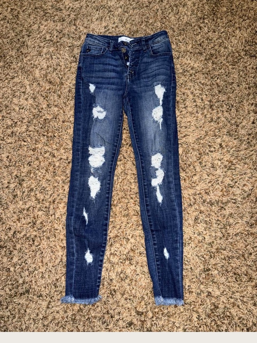 KanCan Dark Blue Distressed Skinny Jeans